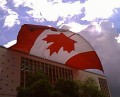 Giant flag billows